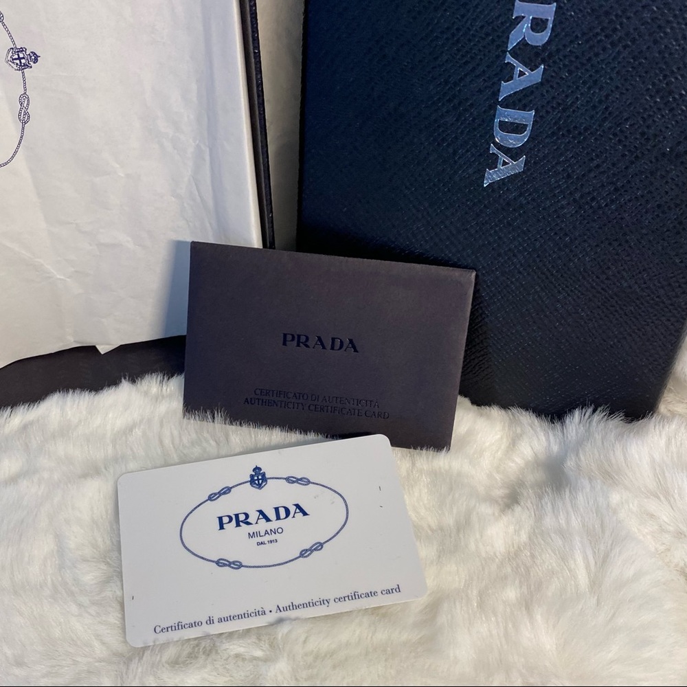 PRADA Cammeo Saffiano Metal Leather Long Continental Wallet taupe minimalist - Picture 8 of 13